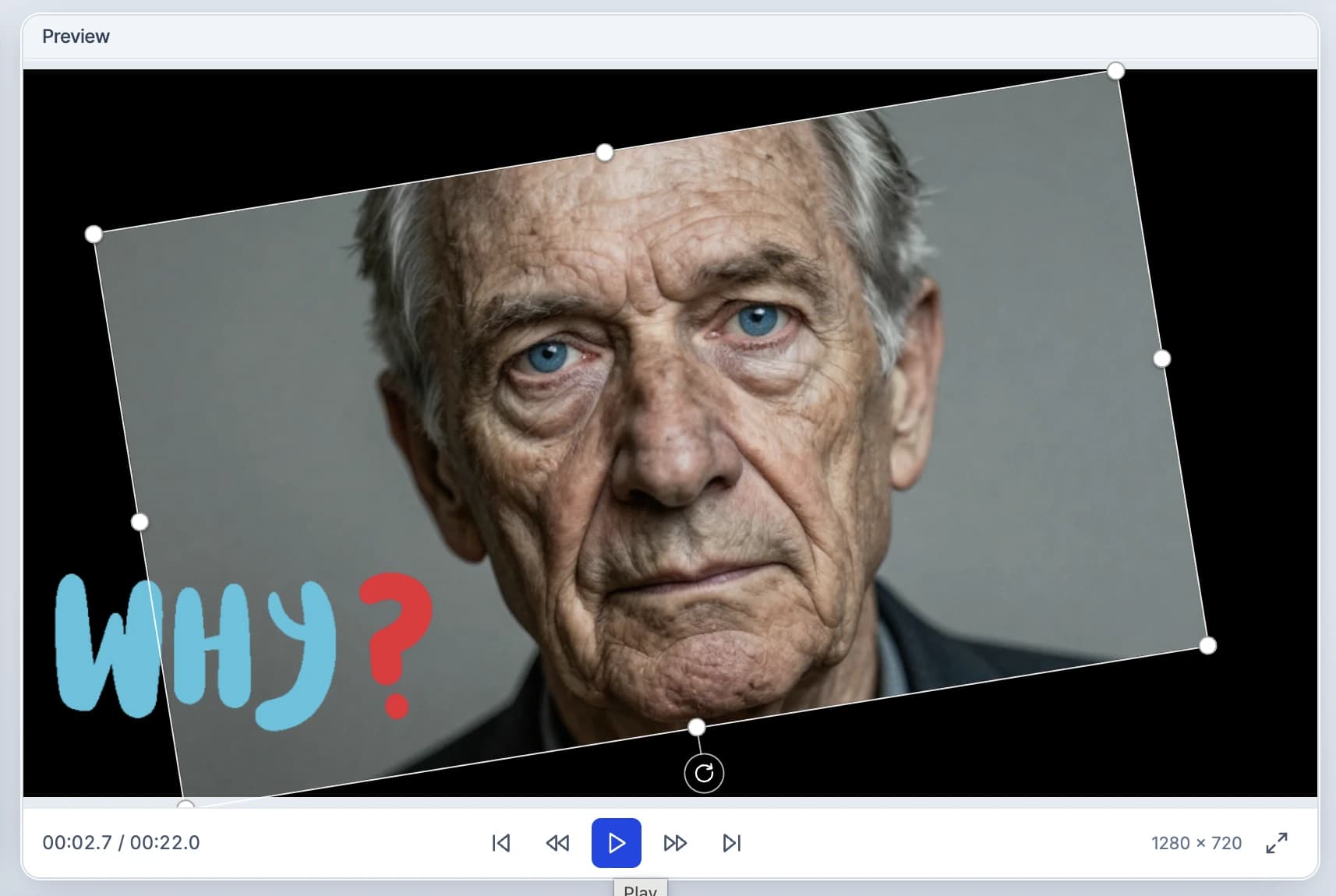 Real-time preview of video in the video editor