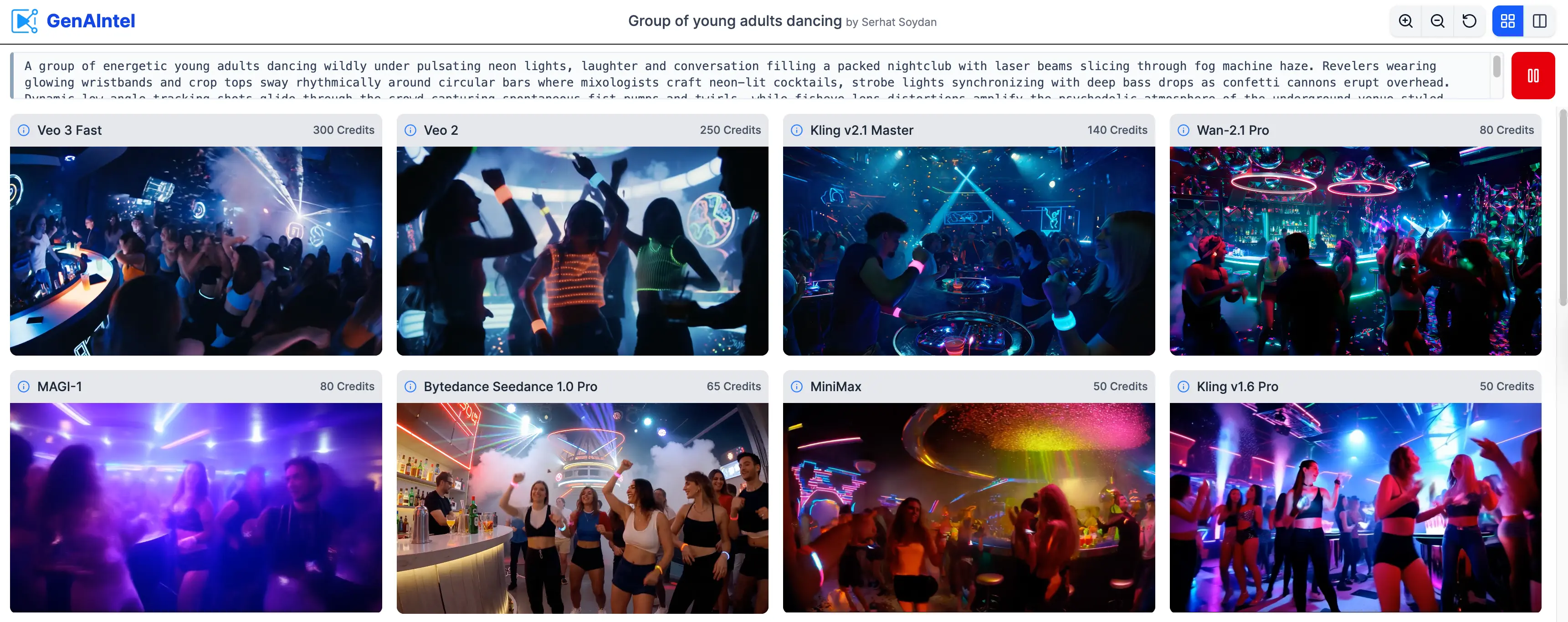 AI media creation results for Group of young adults dancing using Comparison by Serhat Soydan